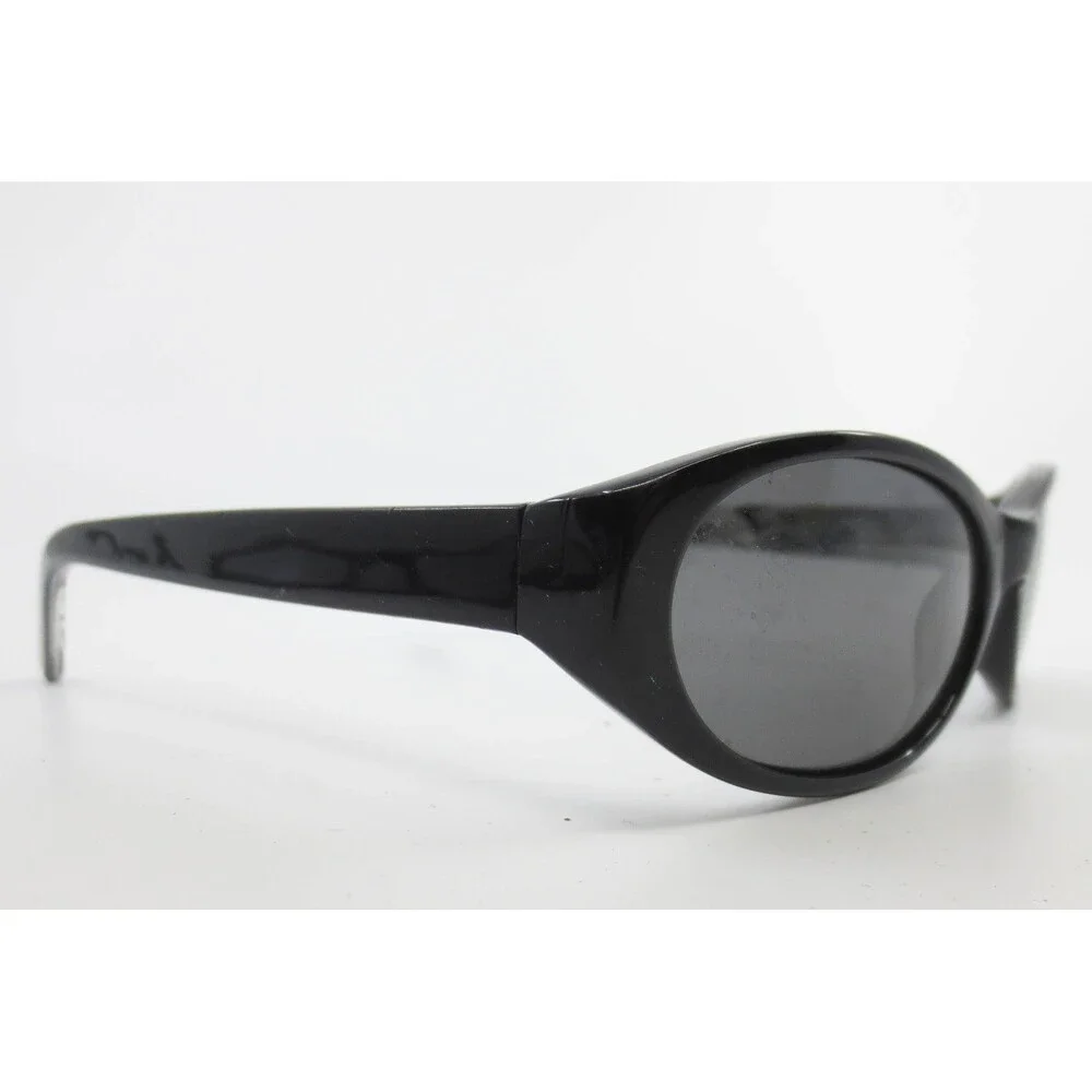 Lizwear 903/S Black Oval Sunglasses Marbled Grey White Arms Vintage 90s Style